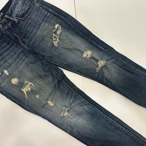 American Eagle Distressed Jegging Super Stretch Blue Jeans